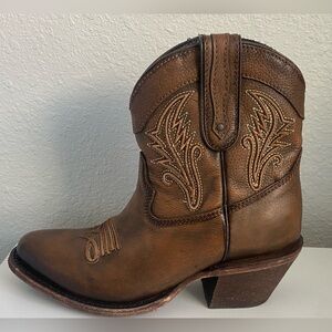 Brown Western Ankle Boots